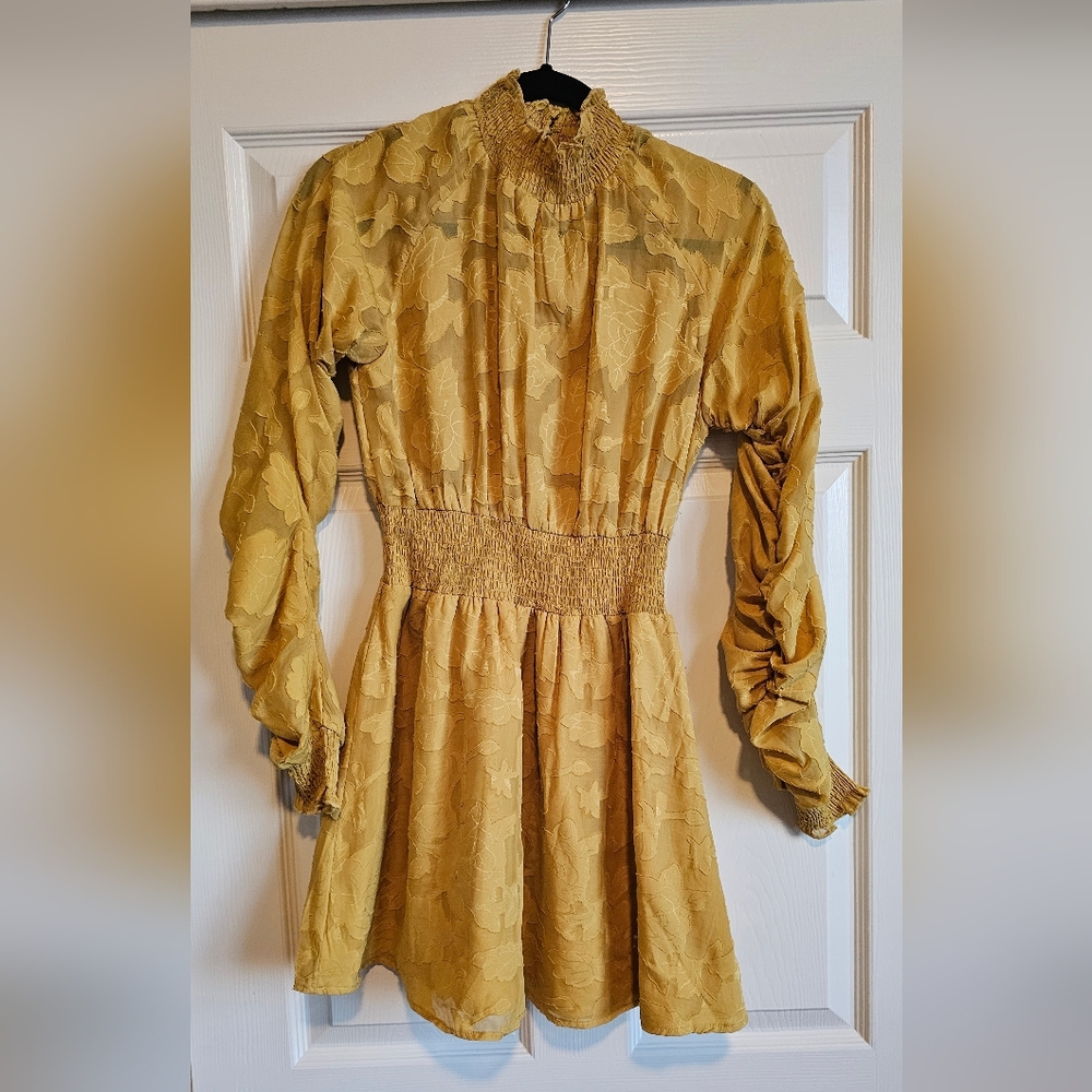 Fall Mustard Yellow Dress